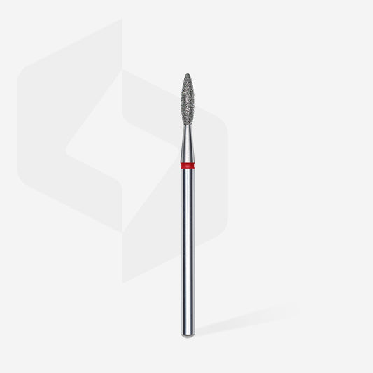 STALEKS – EXPERT FA10R021/8 -  Gyémántporos láng piros manikűrfej - 8mm