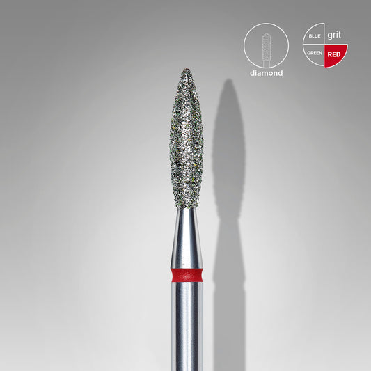 STALEKS – EXPERT FA10R023/10 - Gyémántporos láng piros manikűrfej -10mm