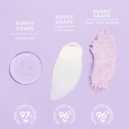 Éclair Body&Mind - Sunny Grape - SUGAR FOAM PEELING - Cukros habtestradír
