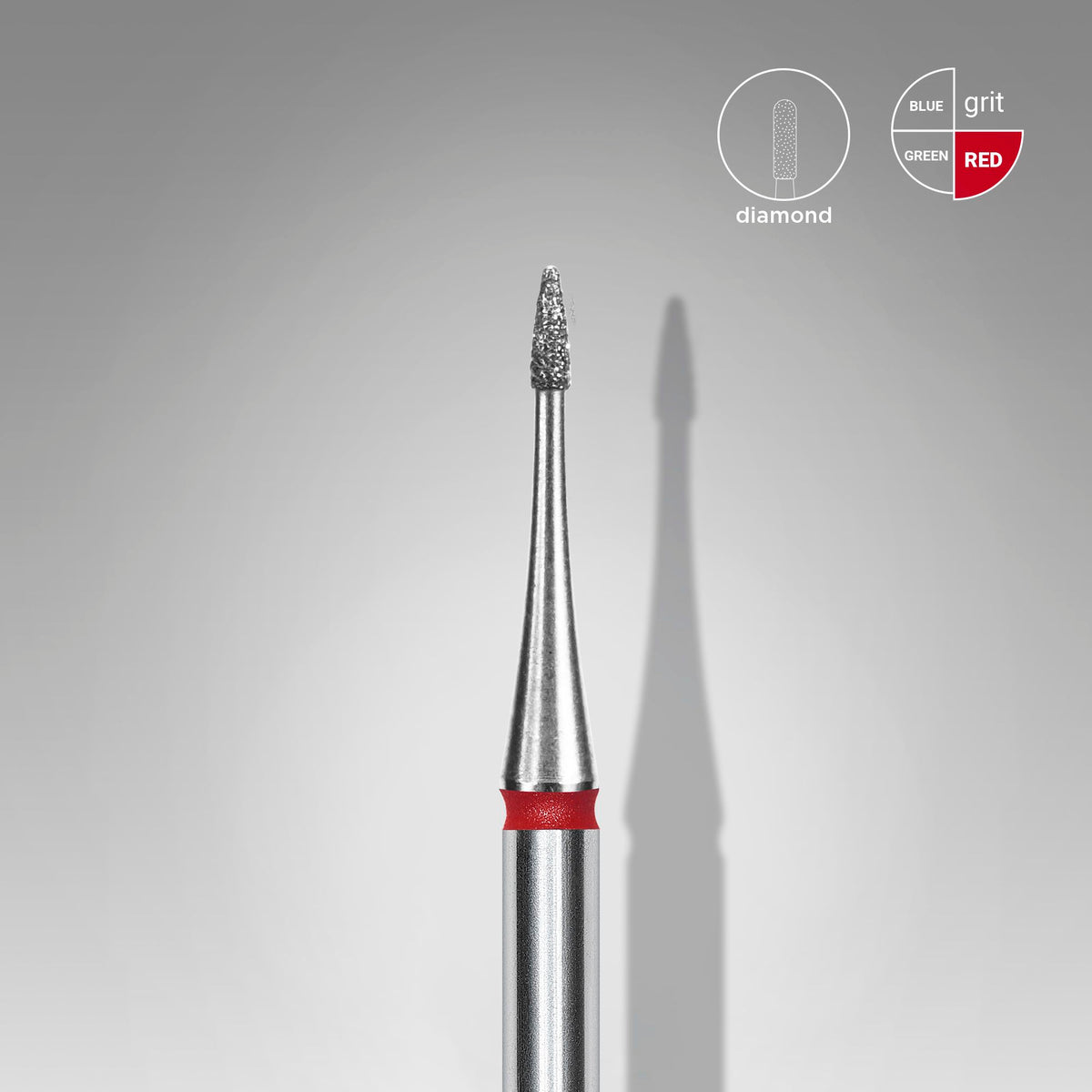 STALEKS – EXPERT FA12R010/3 -  Gyémántporos mini flame piros manikűrfej - 3mm