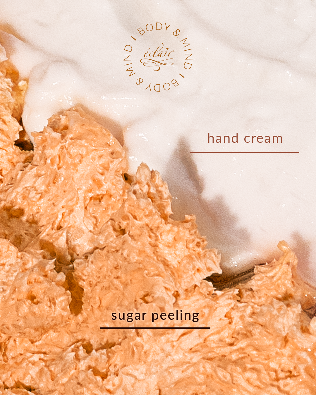 Éclair Body&Mind - Spice - Sugar Peeling - Cukros kéz és testradír