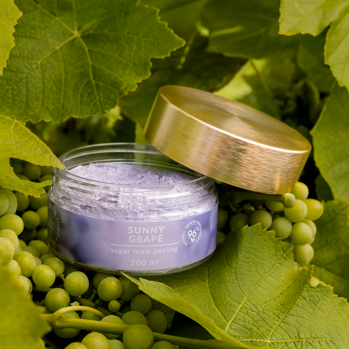 Éclair Body&Mind - Sunny Grape - SUGAR FOAM PEELING - Cukros habtestradír