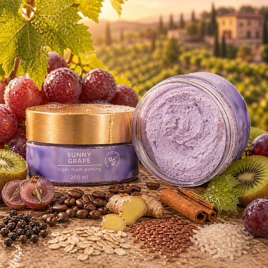 Éclair Body&Mind - Sunny Grape - SUGAR FOAM PEELING - Cukros habtestradír